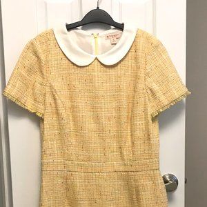 BROOKS BROTHERS DRESS Size 12 Yellow Peter Pan Col